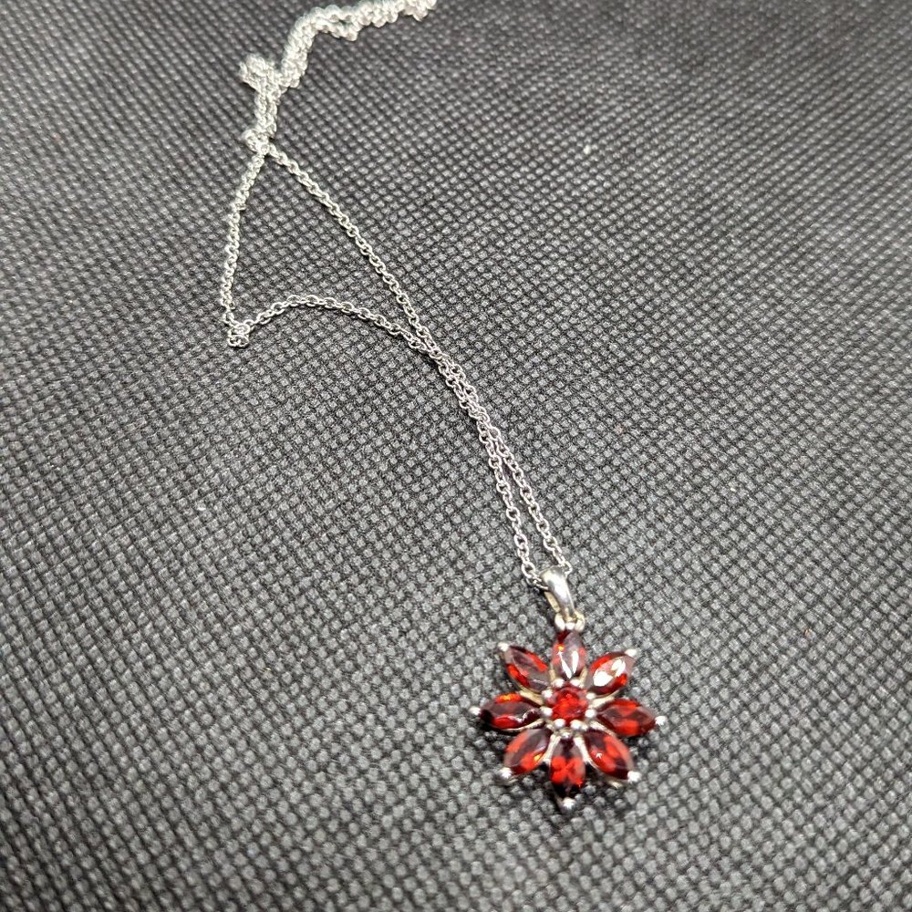 Unique Garnet Cluster Necklace